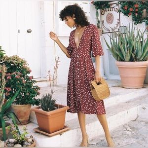 Faithfull the Brand Chloe Midi Dress in Betina Floral Size 4